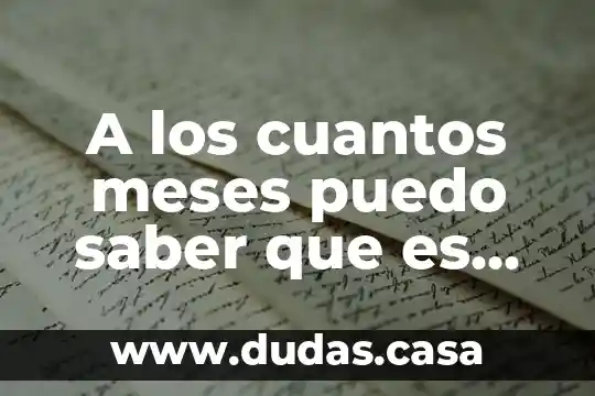 A los cuantos meses puedo saber que es mi bebe