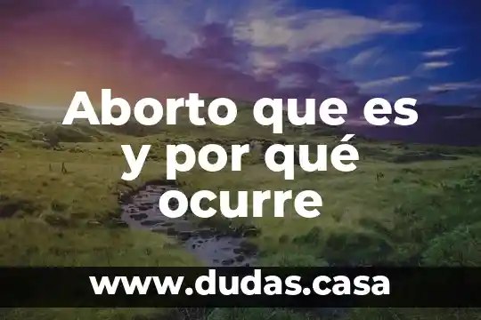 Aborto que es y por qué ocurre