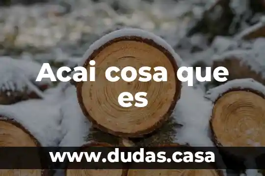 Acai cosa que es