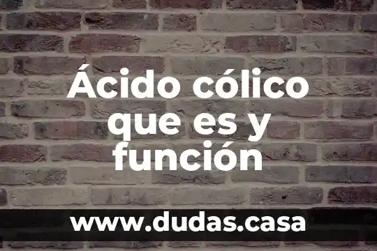 Ácido cólico que es y función