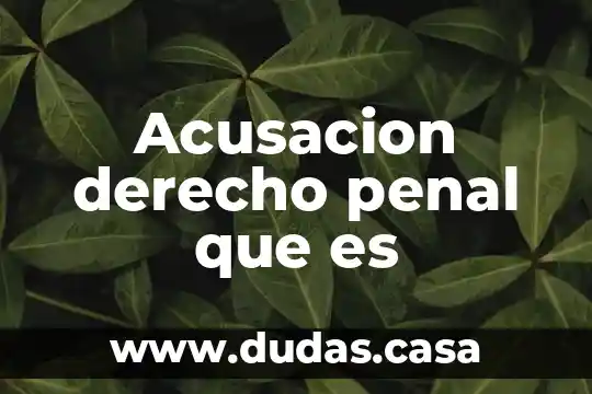 Acusacion derecho penal que es