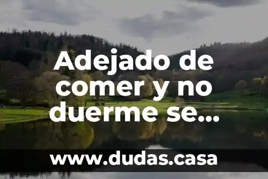Adejado de comer y no duerme se orma que es