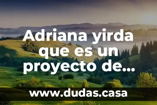 Adriana yirda que es un proyecto de vida