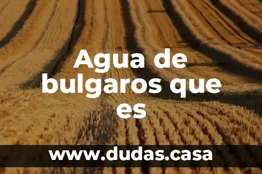 Agua de bulgaros que es