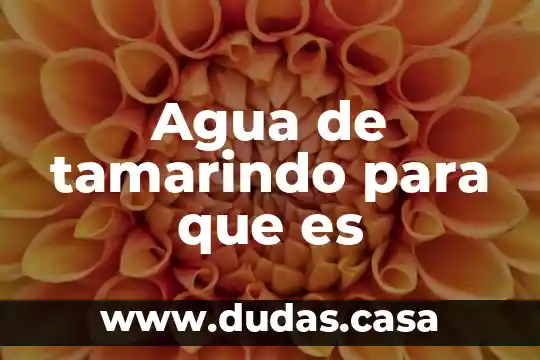 Agua de tamarindo para que es