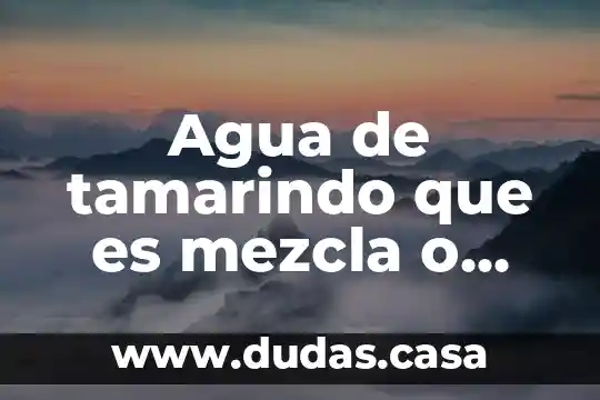 Agua de tamarindo que es mezcla o compuesto