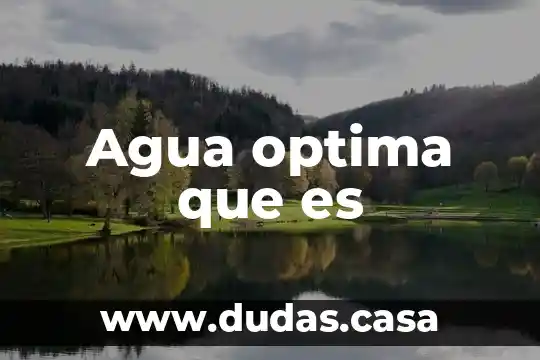 Agua optima que es