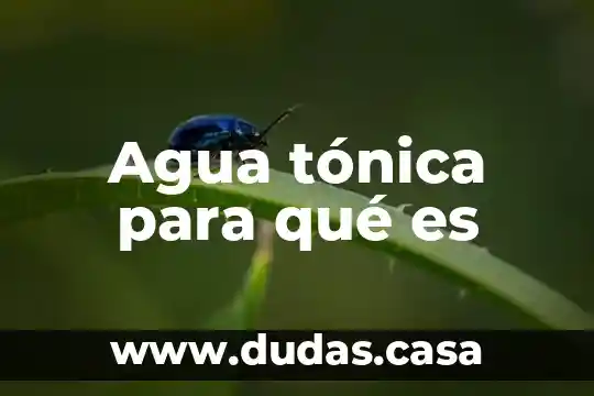 Agua tónica para qué es
