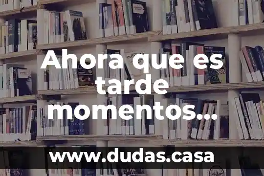 Ahora que es tarde momentos perdi