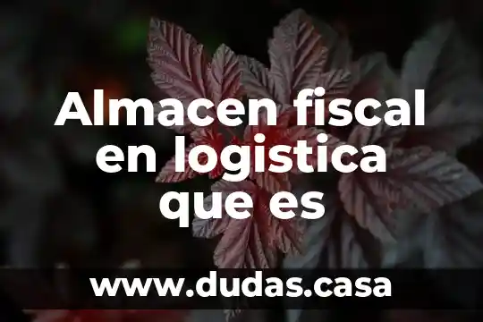 Almacen fiscal en logistica que es