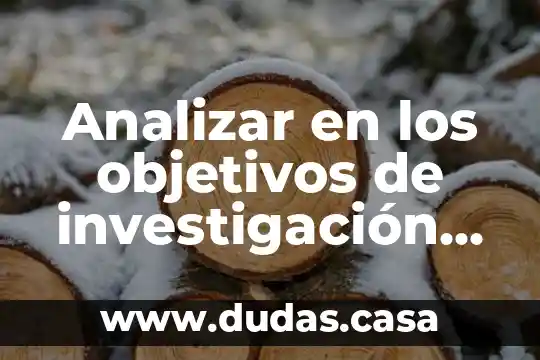 Analizar en los objetivos de investigación que es