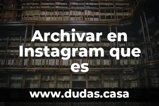 Archivar en Instagram que es