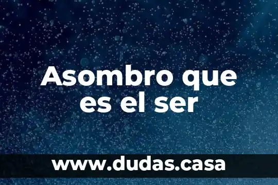 Asombro que es el ser