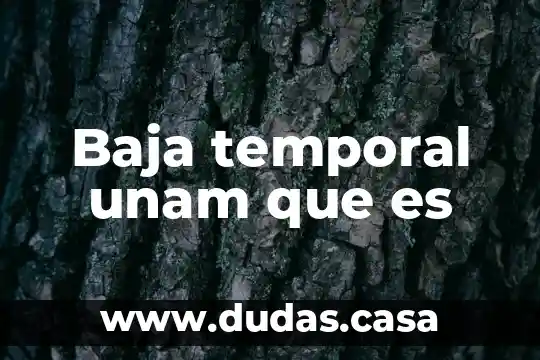 Baja temporal unam que es