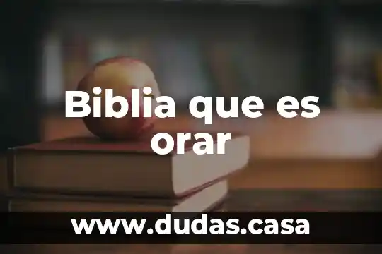 Biblia que es orar