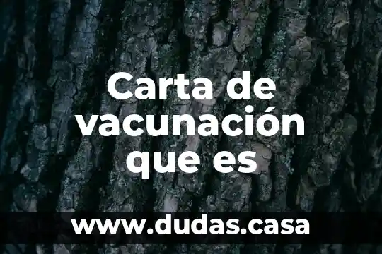 Carta de vacunación que es