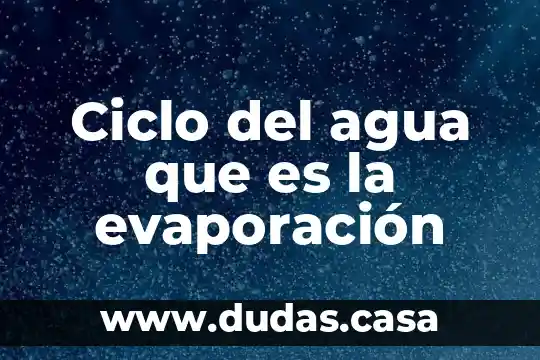 Ciclo del agua que es la evaporación