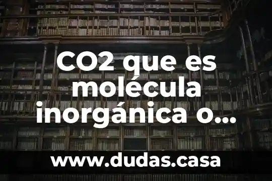 CO2 que es molécula inorgánica o orgánica