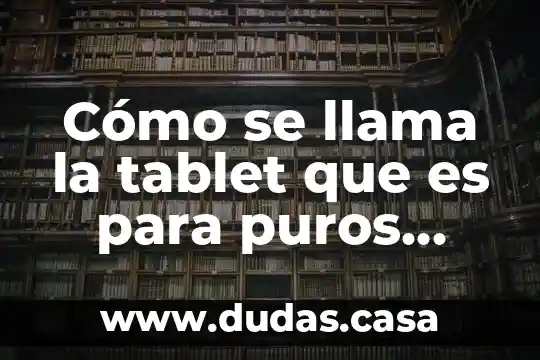 Cómo se llama la tablet que es para puros libros