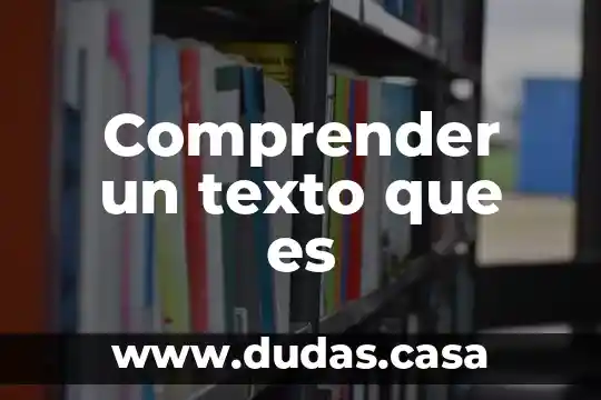 Comprender un texto que es