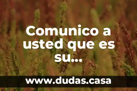 Comunico a usted que es su competencia desarrollar