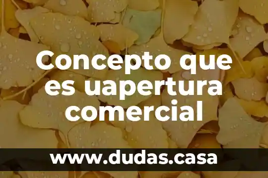 Concepto que es uapertura comercial