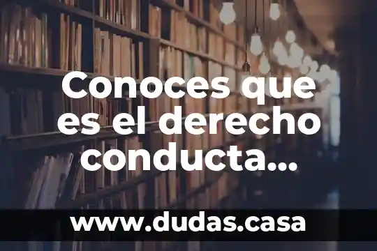 Conoces que es el derecho conducta humana del deber ser