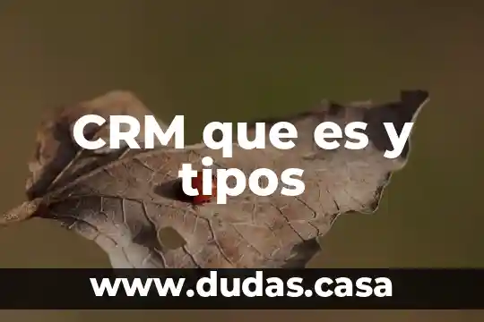 CRM que es y tipos