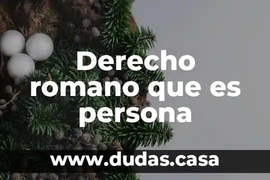 Derecho romano que es persona