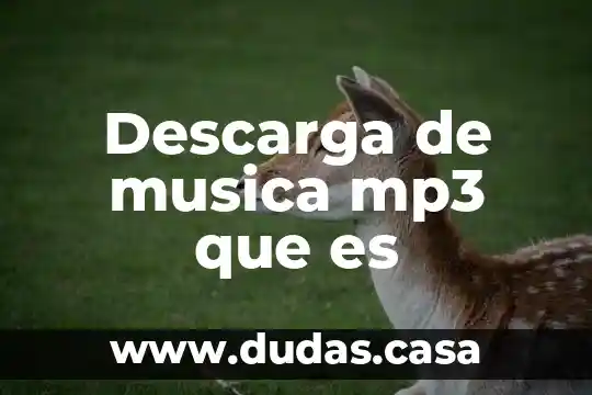Descarga de musica mp3 que es