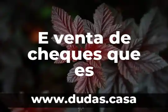 E venta de cheques que es