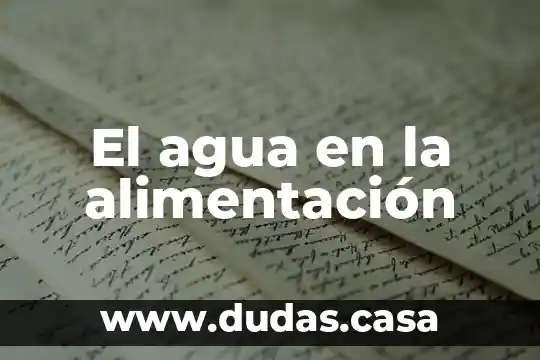El agua en la alimentación