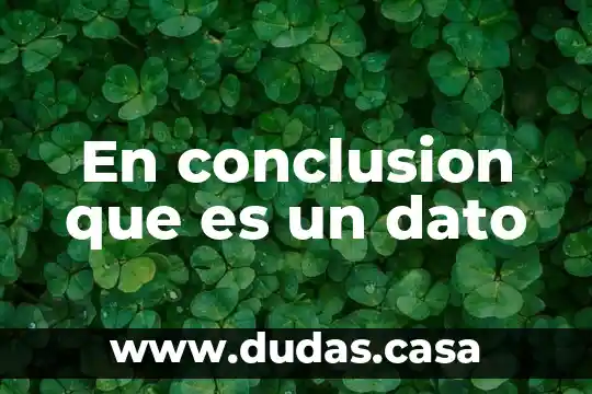 En conclusion que es un dato