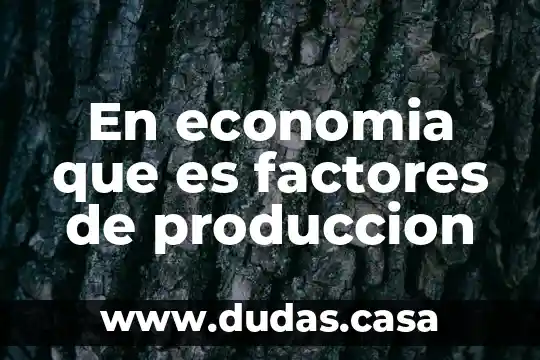 En economia que es factores de produccion