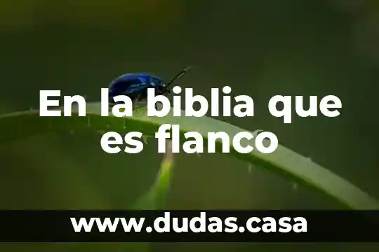 En la biblia que es flanco