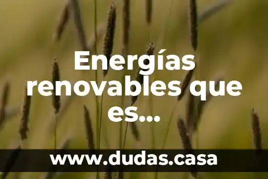 Energías renovables que es implementadas en México