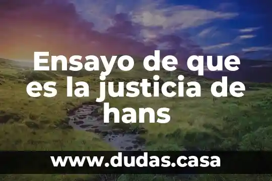 Ensayo de que es la justicia de hans