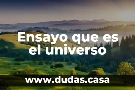 Ensayo que es el universo