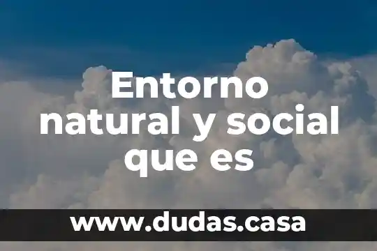 Entorno natural y social que es
