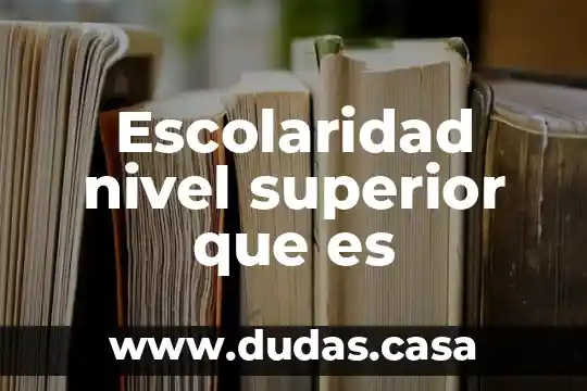 Escolaridad nivel superior que es