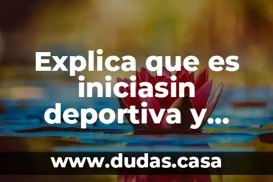 Explica que es iniciasin deportiva y para que nos sirve