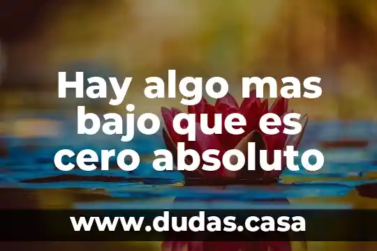 Hay algo mas bajo que es cero absoluto