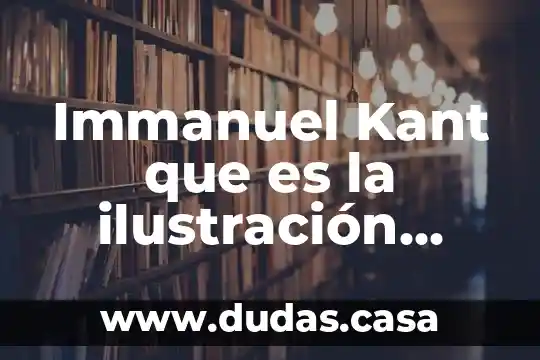 Immanuel Kant que es la ilustración análisis