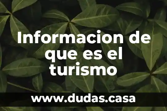 Informacion de que es el turismo