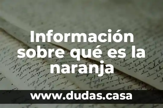 Información sobre qué es la naranja