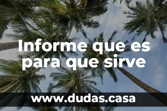Informe que es para que sirve