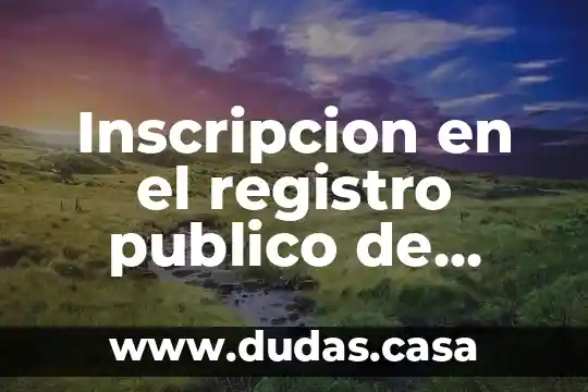 Inscripcion en el registro publico de comercio que es
