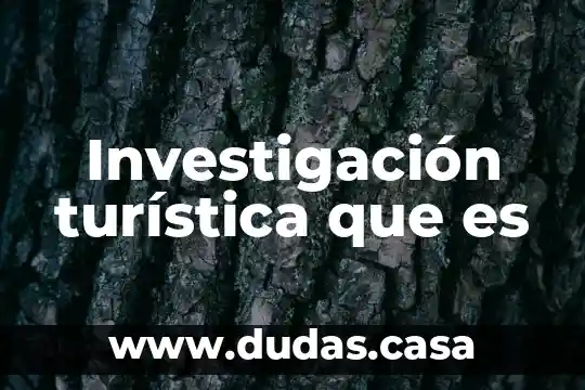 Investigación turística que es