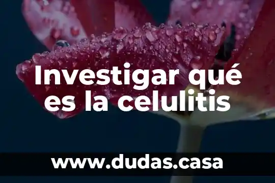 Investigar qué es la celulitis