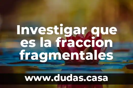 Investigar que es la fraccion fragmentales